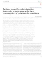 prikaz prve stranice dokumenta Refined tamoxifen administration in mice by encouraging voluntary consumption of palatable formulations