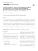 prikaz prve stranice dokumenta Differences in Subjective Transition Outcomes Between Transgender and Gender-Diverse Individuals Who Completed Mandatory Psychiatric Assessment and Those Who Received Gender-Affirmative Medical Treatment in Croatia: A Cross-Sectional Online Survey