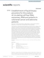 prikaz prve stranice dokumenta Establishment of liquid biopsy procedure for the analysis of circulating cell free DNA, exosomes, RNA and proteins in colorectal cancer and adenoma patients