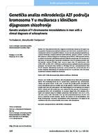 prikaz prve stranice dokumenta Genetička analiza mikrodelecija AZF područja kromosoma Y u muškaraca s kliničkom dijagnozom shizofrenije
